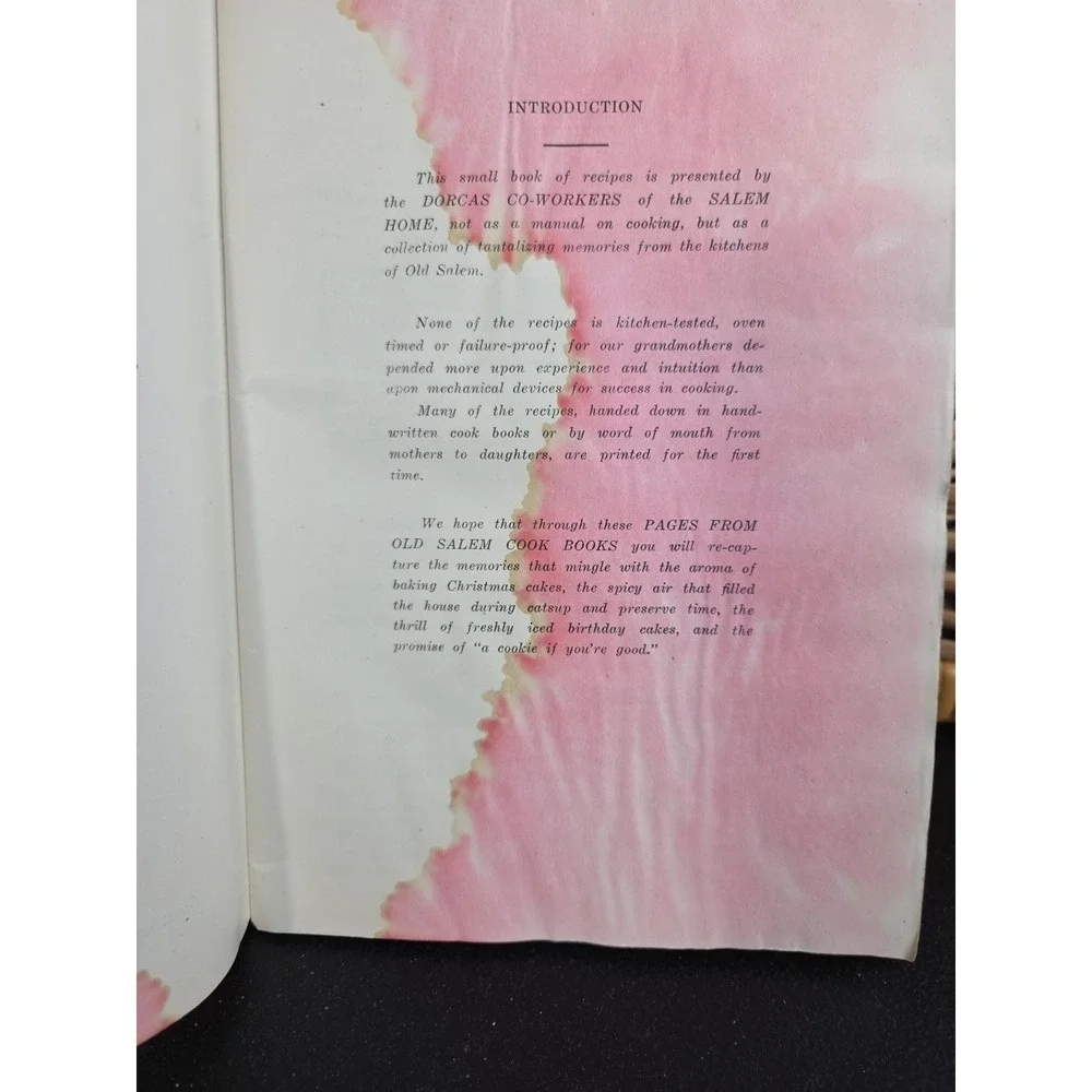Vintage‎ 1945 Salem Cookbook Recipes Pages From The Old Winston Salem NC Book